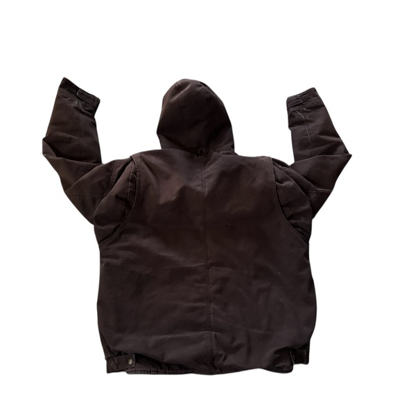 Berne Jacket Men Size XL Brown Duck Canvas Flannel Lined Work Wear Hooded Adult - Picture 2 of 7